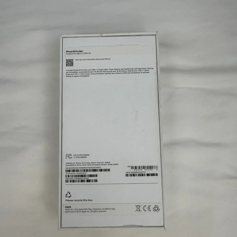 Apple iPhone 16 Pro Max 256GB Desert Titanium Model BOX ONLY